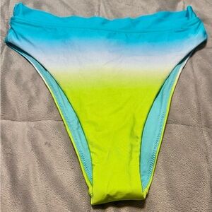 Victoria's Secret Blue and Green Ombré High Waisted Bikini Bottom